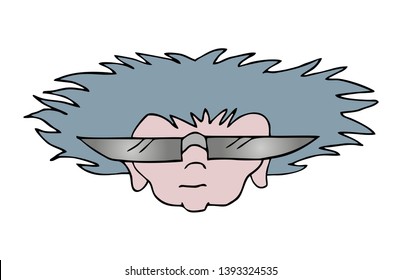 Design of funny horizontal face draw