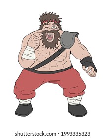 Design of funny joking warrior draw