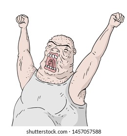 Design of funny man stectching