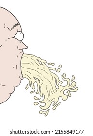 Design des lustigen Mannes Erbrechen zeichnen