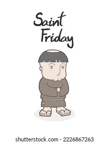 Design of funny monk draw