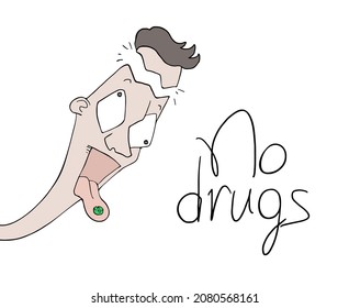 Design of funny no drugs message