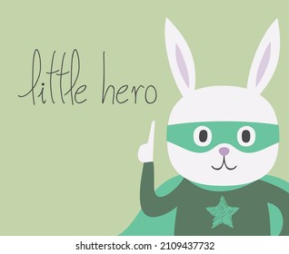 Design of funny rabbit hero draw