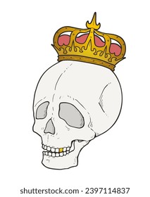 Design of funny skull hand draw