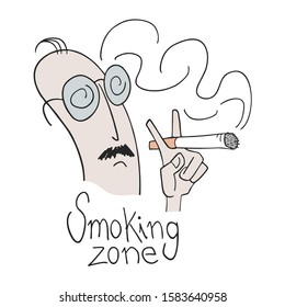 Design of funny smoking zone message