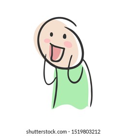 design of funny surprised expression