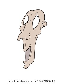 design of funny ugly face draw