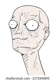 Design of funny ugly face draw