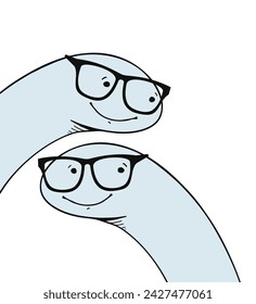 Design of funny worm illustration