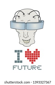 Design of futuristic face draw
