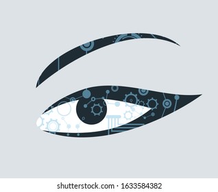 Design of futuristic woman eye