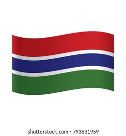 design Gambia flag waving vector, Gambia flag in flat web design style.