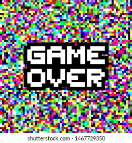 Design of game over pixel symbol