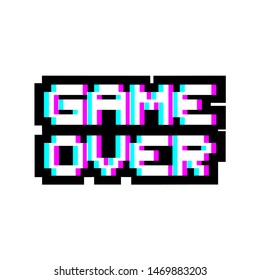 Design of game over pixel symbol