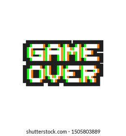 Design of game over pixel symbol