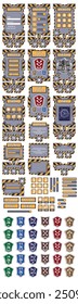 Design of the game user interface. A set of items. Isolated on white background. Vector illustration.