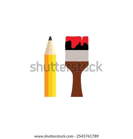 Design Generic color fill icon vector. pencil and brush icon vector