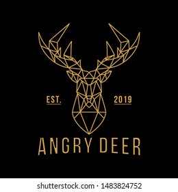 design geometric deer logo vector template