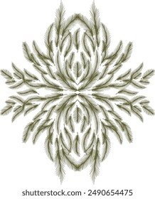 Design geometric element made of feathers