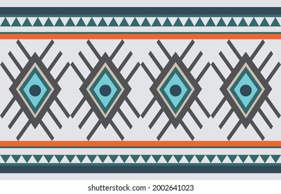 Diseño de patrones geométricos étnicos color oriental sin soldadura, patrón de tela, cortina, alfombra, papel pintado, ropa, envoltura, batik, tela.Fondo de ilustración vectorial