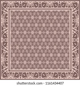 Design of a Geometric Flower Pattern. vector. For Print Bandana, Shawl, Carpet.