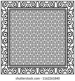Design of a Geometric Flower Pattern. vector. For Print Bandana, Shawl, Carpet.