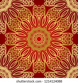 Design of a Geometric Flower seamless Pattern. vector. for wallpaper, flyer, book, brochure