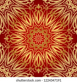 Design of a Geometric Flower seamless Pattern. vector. for wallpaper, flyer, book, brochure