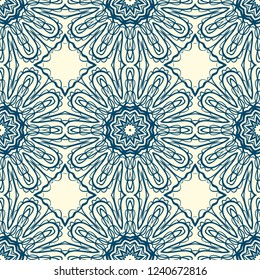 Design of a Geometric Flower seamless Pattern. vector. for wallpaper, flyer, book, brochure