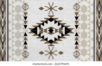 Design Geometric Navajo tribal vector seamless pattern. Native American ornament. Ethnic South Western decor style. Boho geometric ornament. Vector seamless pattern. Mexican blanket, rug. 