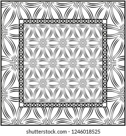 Design of a Geometric Pattern. vector. Repeating sample figure and line. For fashion interiors design, wallpaper, textile industry. White and black.