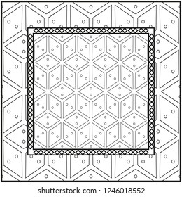 Design of a Geometric Pattern. vector. Repeating sample figure and line. For fashion interiors design, wallpaper, textile industry. White and black.