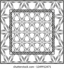 Design of a Geometric Pattern. vector. Repeating sample figure and line. For fashion interiors design, wallpaper, textile industry. White and black.