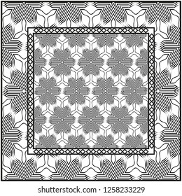 Design of a Geometric Pattern. vector. Repeating sample figure and line. For fashion interiors design, wallpaper, textile industry. White and black.