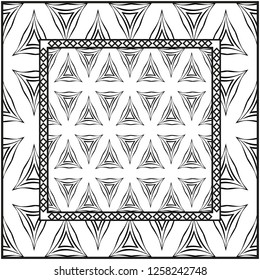 Design of a Geometric Pattern. vector. Repeating sample figure and line. For fashion interiors design, wallpaper, textile industry. White and black.