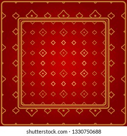 Design Of A Geometric Pattern. Vector. For Wallpaper, Flyer, Book, Brochure. Red gold color.