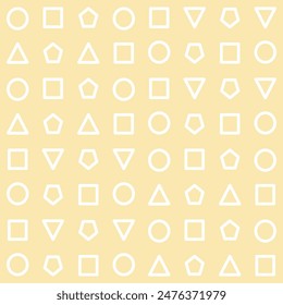 Design der geometrischen Form Bildschirmhintergrund auf gelbem Hintergrund - Handzeichnung mit gemischter Geometrie Design.