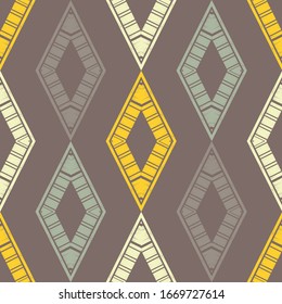 Design of geometric shapes. Rhombus. Hatch. Seamless pattern. Vector illustration for web design or print.