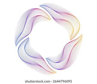Design geometric wave lines elements, spiral, frame, circle Futuristic Abstract Line Art for Tech Branding, Infographic Layouts, Modern UI UX Interfaces, Yoga, Wellness, Relaxation, Healthy background