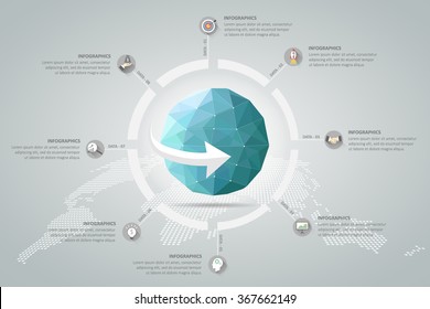 Design geometrical Earth, Can be used for workflow layout, banner, diagram, web design, timeline