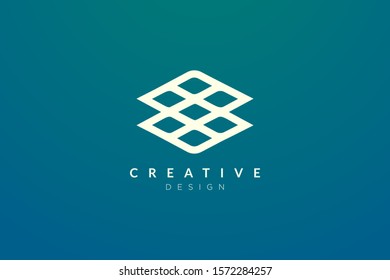 Design geometry boxes with abstract shapes. Illustration of minimalist and elegant logo and icon vector