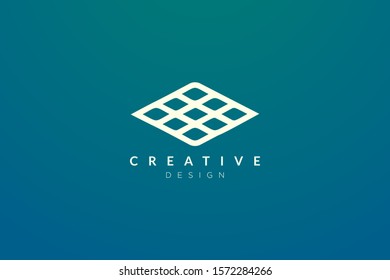 Design geometry boxes with abstract shapes. Illustration of minimalist and elegant logo and icon vector