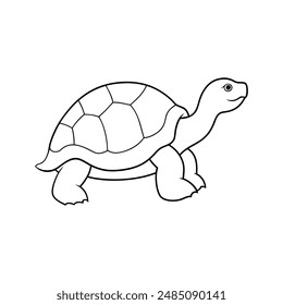 Diseña un ícono de arte de línea de Vector de tortuga gigante