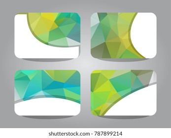 Design a gift card with a frame for text and denomination. Templates with a polygonal abstract background.