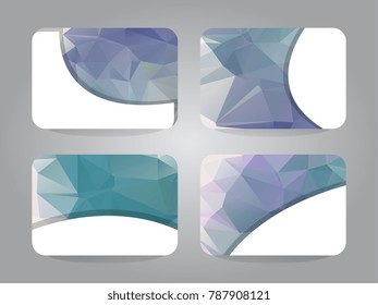 Design a gift card with a frame for text and denomination. Templates with a polygonal abstract background.