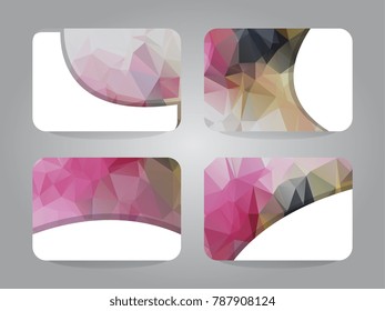 Design a gift card with a frame for text and denomination. Templates with a polygonal abstract background.