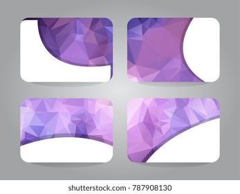 Design a gift card with a frame for text and denomination. Templates with a polygonal abstract background.