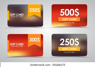 Similar Images, Stock Photos & Vectors of Design gift cards on blurred ...