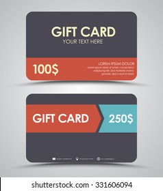 Design gift cards in a retro style. Vector illustration. Set.