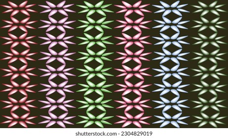 Diseño para papel de envolver de regalo y para plantilla de fondo con vector abstracto decorativo geométrico con colores de fondo negro, rojo, verde, azul, rosa y púrpura